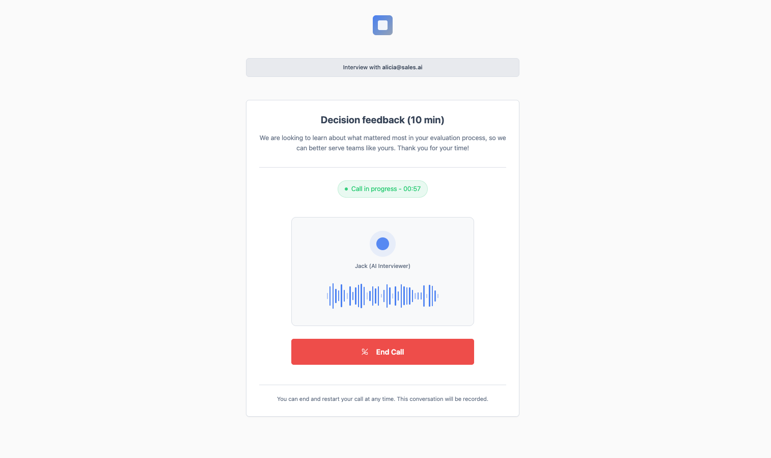 Interviewer Experience Interface